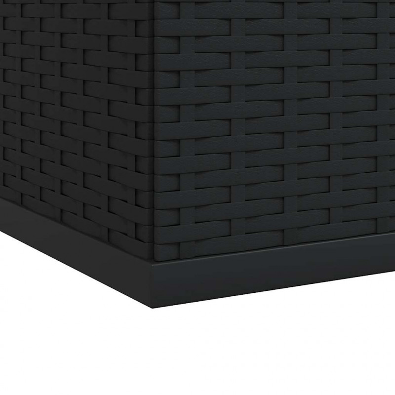 Skrzynia na poduszki ogrodowe rattan PE 100x97,5x104 cm, czarna