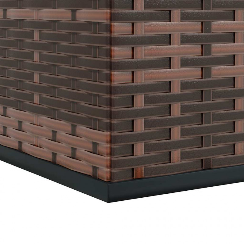 Skrzynia na poduszki ogrodowe, rattan PE, 100x97,5x104 cm, brąz