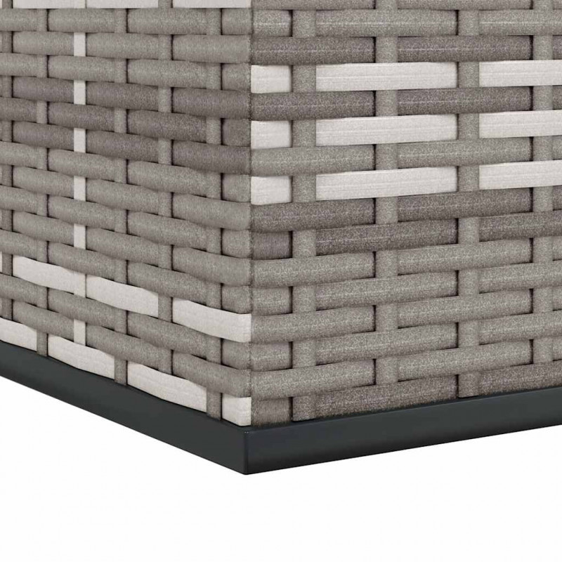 Skrzynia na poduszki ogrodowe, rattan PE, 100x97,5x104cm, szara