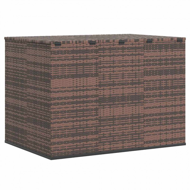 Skrzynia na poduszki ogrodowe, rattan PE, 145x100x103cm, brąz