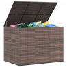 Skrzynia na poduszki ogrodowe, rattan PE, 145x100x103cm, brąz