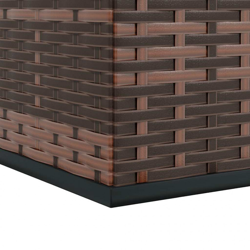 Skrzynia na poduszki ogrodowe, rattan PE, 145x100x103cm, brąz