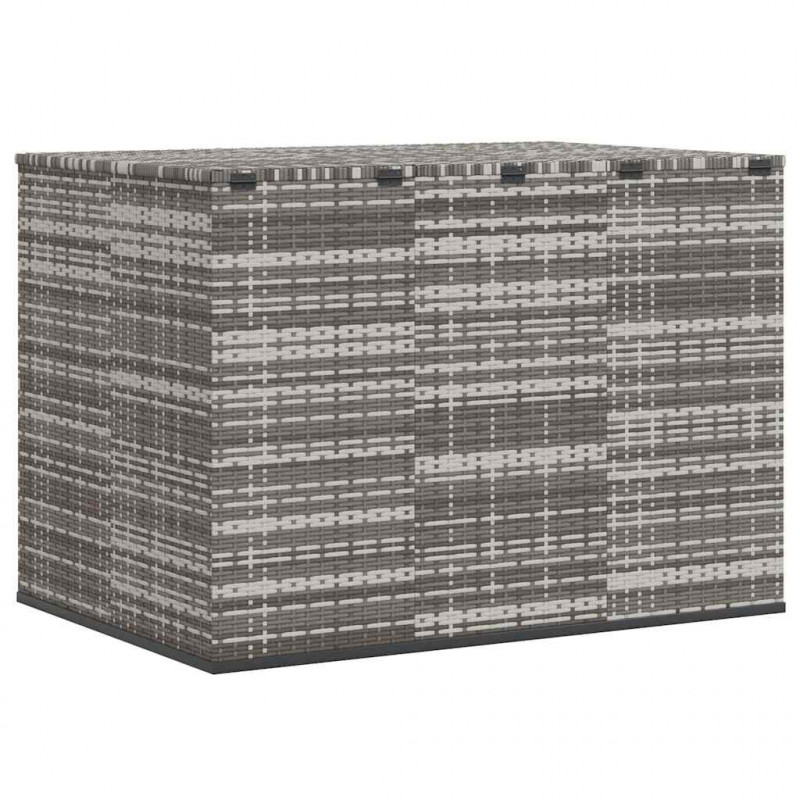 Skrzynia na poduszki ogrodowe, rattan PE, 145x100x103cm, szara