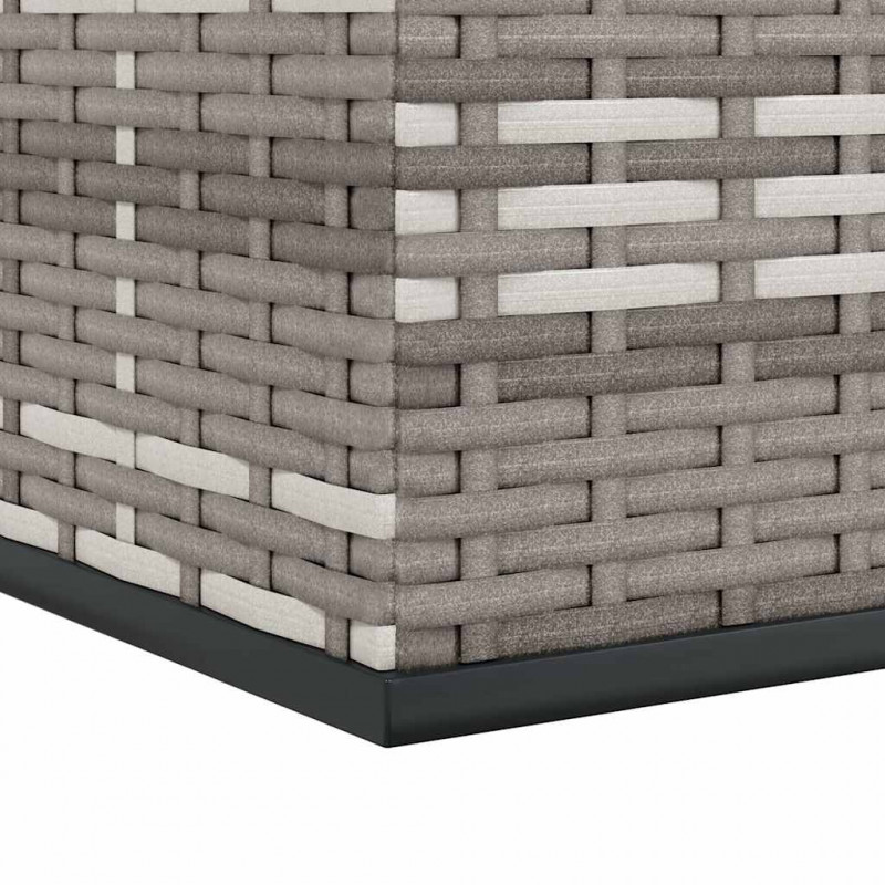 Skrzynia na poduszki ogrodowe, rattan PE, 145x100x103cm, szara