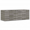 Skrzynia na poduszki ogrodowe rattan PE, 291x100,5x104cm, szara