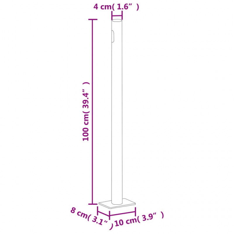 Zwijana markiza boczna, czarna, 160x1000 cm