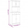 Kredens ALTA, 77x35x188 cm, lite drewno sosnowe