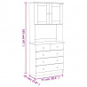 Kredens ALTA, 77x35x165 cm, lite drewno sosnowe