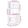 Kredens VIGO, 78x40x175 cm, lite drewno sosnowe