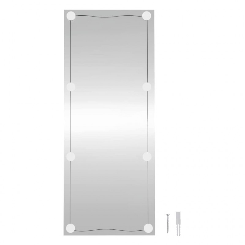 Lustro ścienne z LED, 40x100 cm, szklane, prostokątne