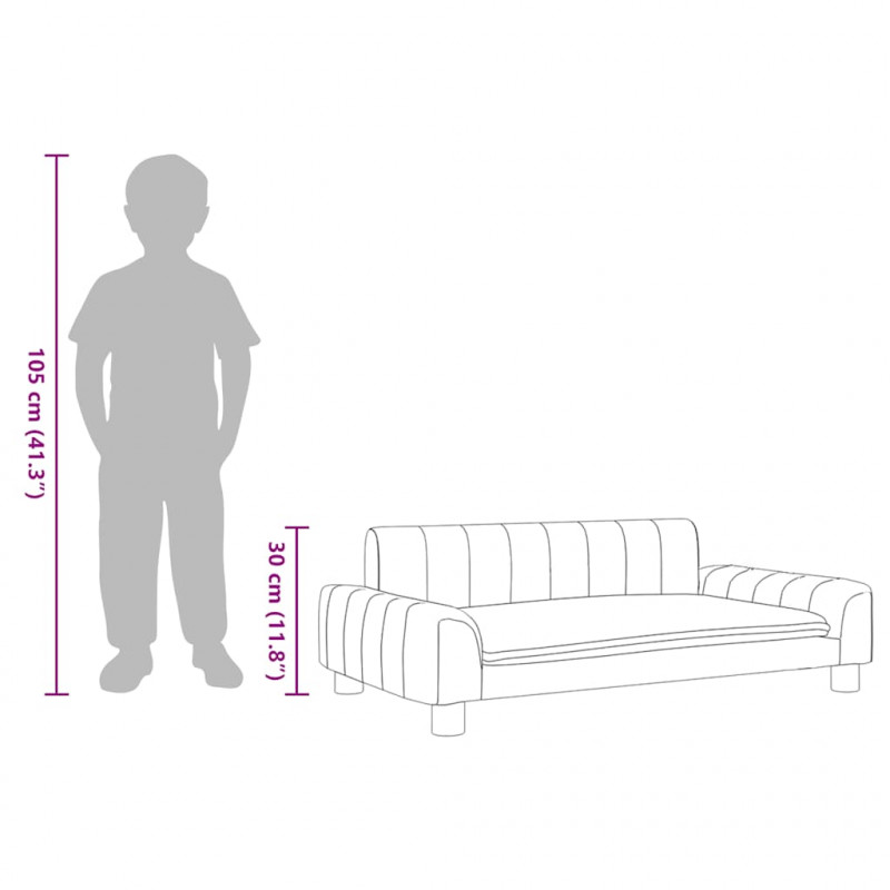 Sofa dla dzieci, kremowa, 90x53x30 cm, sztuczna skóra