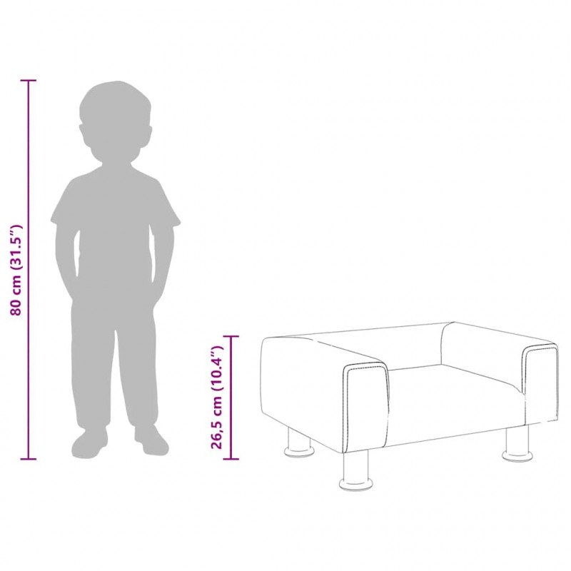 Sofa dla dzieci, kremowa, 50x40x26,5 cm, aksamitna