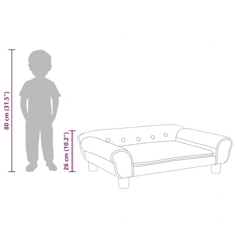 Sofa dla dzieci, kremowa, 70x45x26 cm, aksamit