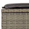 Leżak 2-os., składany dach, szary, 213x118x97 cm, polirattan