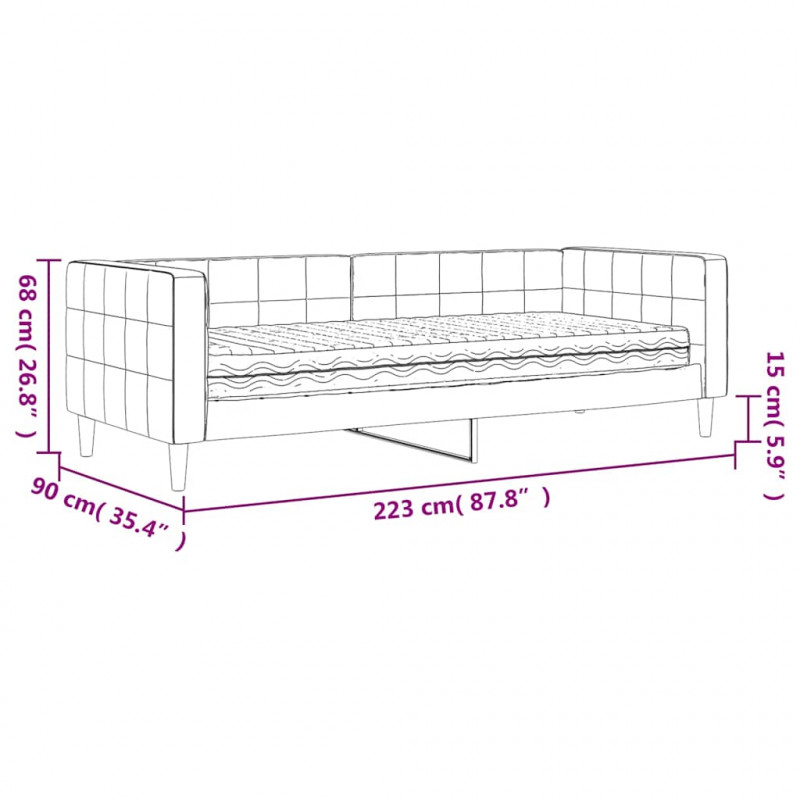 Sofa z materacem do spania, niebieska, 80x200 cm, aksamit