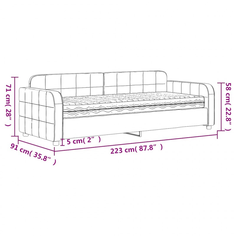 Sofa z materacem do spania, ciemnozielona, 80x200 cm, aksamit