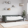 Sofa z materacem do spania, ciemnoszara, 90x200 cm, tkanina