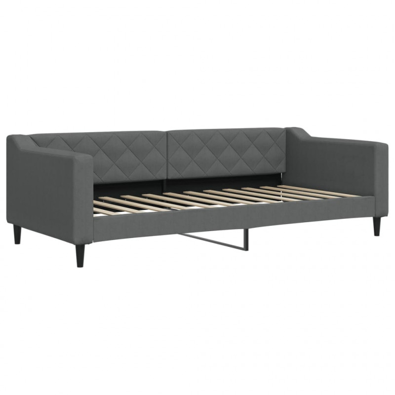 Sofa z materacem do spania, ciemnoszara, 90x200 cm, tkanina
