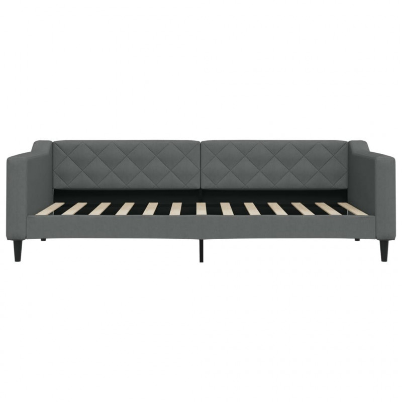 Sofa z materacem do spania, ciemnoszara, 90x200 cm, tkanina