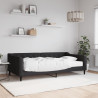 Sofa z materacem do spania, czarna, 100x200 cm, tkanina