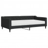 Sofa z materacem do spania, czarna, 100x200 cm, tkanina
