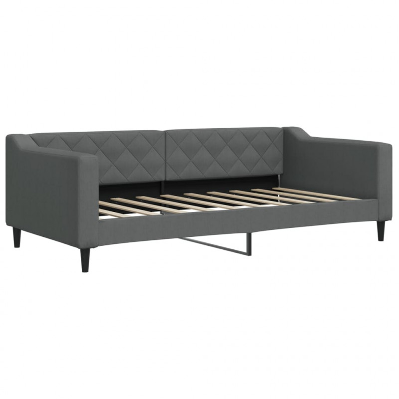 Sofa z materacem, ciemnoszara, 90x190 cm, tkanina