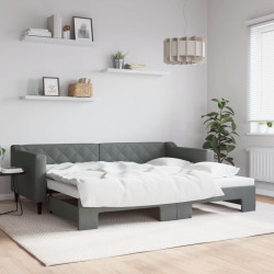 Sofa rozsuwana, ciemnoszara, 90x200 cm, tkanina