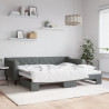Sofa rozsuwana, ciemnoszara, 90x200 cm, tkanina