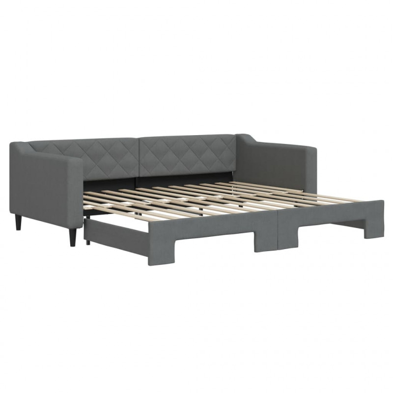 Sofa rozsuwana, ciemnoszara, 90x200 cm, tkanina