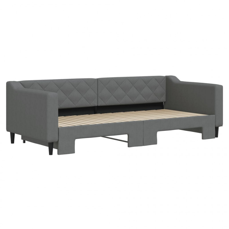 Sofa rozsuwana, ciemnoszara, 90x200 cm, tkanina