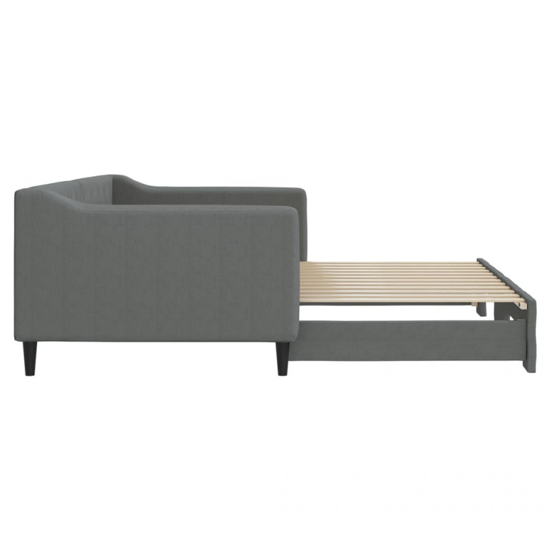 Sofa rozsuwana, ciemnoszara, 90x200 cm, tkanina