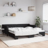 Sofa rozsuwana, czarna, 100x200 cm, tkanina