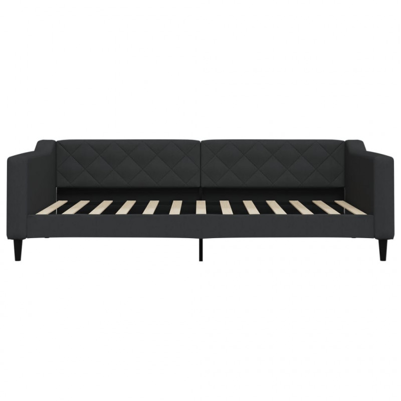Sofa rozsuwana, czarna, 100x200 cm, tkanina