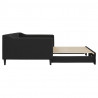 Sofa rozsuwana, czarna, 100x200 cm, tkanina