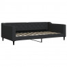Sofa rozsuwana z materacami, czarna, 100x200 cm, tkanina
