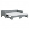 Sofa rozsuwana z materacami, jasnoszara, 90x190 cm, tkanina