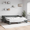 Sofa rozsuwana z materacami, ciemnoszara, 90x190 cm, tkanina