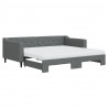 Sofa rozsuwana z materacami, ciemnoszara, 90x190 cm, tkanina