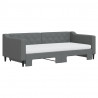 Sofa rozsuwana z materacami, ciemnoszara, 90x190 cm, tkanina