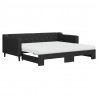 Sofa rozsuwana z materacami, czarna, 90x190 cm, tkanina