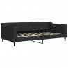 Sofa rozsuwana z materacami, czarna, 90x190 cm, tkanina