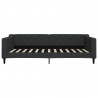Sofa rozsuwana z szufladami, czarna, 100x200 cm, tkanina