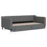Sofa rozsuwana z szufladami, ciemnoszara, 90x190 cm, tkanina