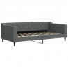 Sofa rozsuwana z szufladami, ciemnoszara, 90x190 cm, tkanina