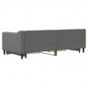 Sofa rozsuwana z szufladami, ciemnoszara, 90x190 cm, tkanina