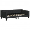 Sofa rozsuwana z szufladami, czarna, 90x190 cm, tkanina