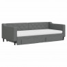 Sofa rozsuwana z szufladami, ciemnoszara, 90x200 cm, tkanina
