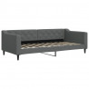 Sofa rozsuwana z szufladami, ciemnoszara, 90x200 cm, tkanina