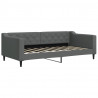 Sofa rozsuwana z szufladami, ciemnoszara, 90x190 cm, tkanina