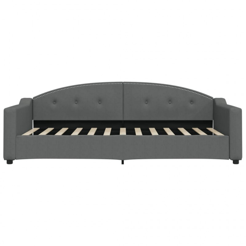 Sofa z materacem do spania, ciemnoszara, 90x200 cm, tkanina